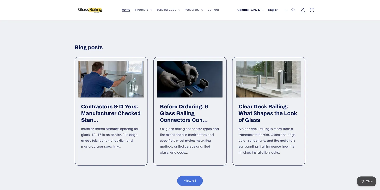 Glass Railing Store, blog posts Blog posts for contractors and DIYers on the Glass Railing Store home page