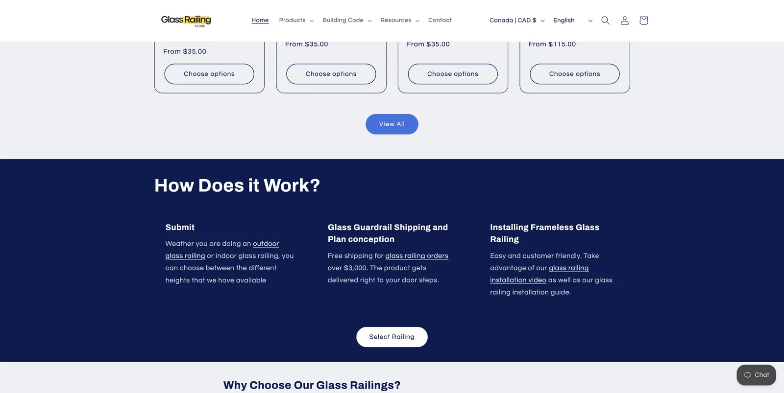 Glass Railing Store, how it works How Does it Work section of the Glass Railing Store home page